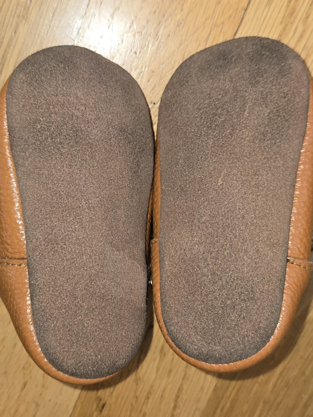 Baby T-Strap Walker Shoes in Tan Leather